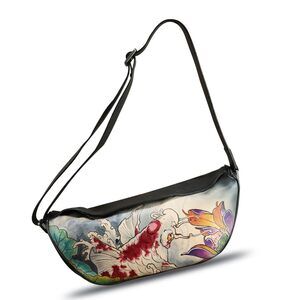 8588 Leather Crossbody Bag Hand Painted Sling Backpack Retro Handmade